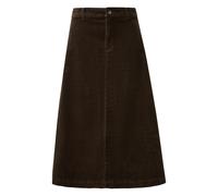 Jupe midi Ã©vasÃ©e en velours cÃŽtelÃ© taille haute femme QS Marron 40