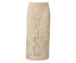 Jupe midi ajustée en dentelle avec doublure opaque femme COMMA Beige 40