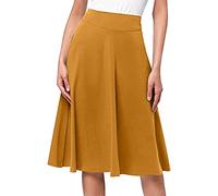 Jupe midi avec fentes - Robe décontractée - Simple et confortable - Jupe stretch unie - En ligne A - Avec genoux évasés - Mini jupe d'hiver - Jupe longue - Pour fille et femme - Mini robe courte -
