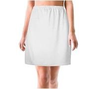 Jupe midi courte pour femme - Jupe courte - Sous-vêtements - Jupe élastique - Sous-sangle - Jupe unie - Toile N Roll, Blanc., M