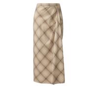 Jupe midi drapÃ©e en flanelle Ã carreaux femme COMMA Beige 34