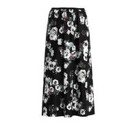 Jupe midi en satin imprimÃ©e ourlet Ã©vasÃ© femme QS Noir 36