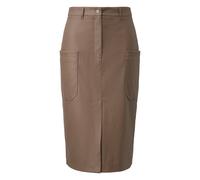 Jupe midi en similicuir avec poches plaquÃ©es femme COMMA Marron 40