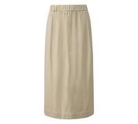 Jupe midi en twill de coton mÃ©langÃ© avec taille Ã©lastiquÃ©e femme s.Oliver Beige 48