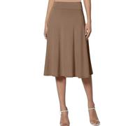 Jupe midi évasée avec élastique à la taille, légère, à enfiler pour femmes Perruque Rock and Roll, café, M