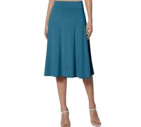 Jupe midi évasée avec élastique à la taille, légère, à enfiler pour femmes Perruque Roll, bleu ciel, XL