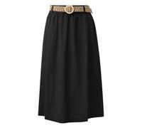 Jupe midi fluide en lin mÃ©langÃ© avec taille Ã©lastiquÃ©e et ceinture femme s.Oliver Noir 38