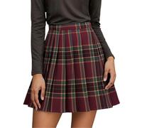 Jupe midi fluide pour femme, taille haute, ligne A, jupe plissée, décontractée, confortable, extensible, tissu doux pour un usage quotidien et, rouge, XS