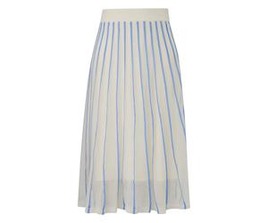 Jupe midi plissÃ©e en maille fine Ã rayures texturÃ©es femme COMMA Blanc 40