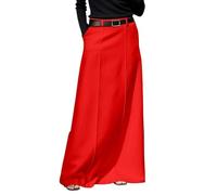 Jupe midi pour femme - Forme trapèze - Tissu fluide - Taille élastique confortable - Motif lettres - Pour la vie quotidienne, le bureau, les vacances