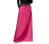 Jupe midi pour femme - Forme trapèze - Tissu fluide - Taille élastique confortable - Motif lettres - Pour la vie quotidienne, le bureau, les vacances
