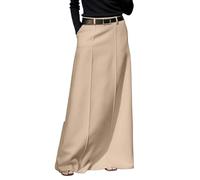 Jupe midi pour femme - Forme trapèze - Tissu fluide - Taille élastique confortable - Motif lettres - Pour la vie quotidienne, le bureau, les vacances