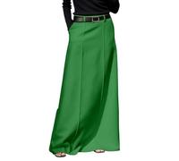 Jupe midi pour femme - Forme trapèze - Tissu fluide - Taille élastique confortable - Motif lettres - Pour la vie quotidienne, le bureau, les vacances