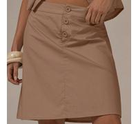 Jupe midi taille basse avec boutons devant, style cottage core mignon et cosy, Y2K, décontractée, pour le printemps et l'été, Spring Dew L,M,S,XL,XSUnicoloreTissu tissé