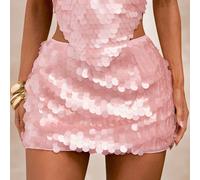 Jupe mini ajustée à taille basse ornée de sequins et de coquillages, jupe à sequins de coquillage, jupe de plage pour vacances, jupe mini élégante d'été, festival de musique, fête L,M,S,XSUnicoloreTis