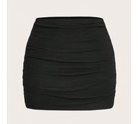 Jupe mini enveloppée de hanches à double couche Perspective en maille L,M,S,XL,XS,XXL,XXS,XXXL,XXXXLUnicoloreTissu tricoté