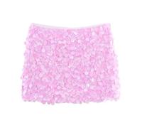 Jupe Mini Femme À Sequins Coupe Droite Taille Basse Finition en Maille