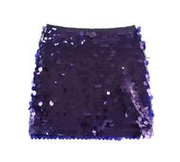 Jupe Mini Femme À Sequins Coupe Droite Taille Basse Finition en Maille