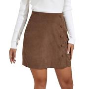 Jupe Noire Longue Femme Jupe Courte en Velours Côtelé pour Femmes, Taille Haute, Couleur Unie, Portefeuille De Hanches, Simple Boutonnage, Coupe Cintrée, Couleur Unie, Automne Et Hiver Jupe Originale