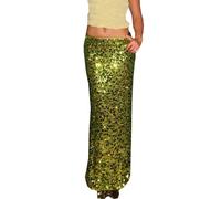 Jupe Paillette Femme de Loisirs Jupe Longue à Paillettes Sequin Argenté Doré Noire Sequins Taille Élastique Crayon Mode Sexy Ete Chic et Elegant Petite Jupes Longues Élégantes pour Femmes