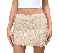 Jupe Paillette Femme Jupe A Paillette Femme Skirt Mini Bouffante Belly Dance Costume Short Paillettes Doré Rose Sequins Pirate Rouge Scintillante Leopard Orientale Xxxl Sequin Patineuse Danse Tenue