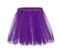 Jupe Paillette Femme, Tutu, Jupe Tulle Violet Femme | Short Paillette Deguisement Princesse Adulte 3 Couches Rétro Année 80 Grande Taille Ballerines Skirt Fille Soirée Patineuse Carnaval Fête