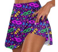 Jupe-Pantalon décontractée pour Femme en Double Couche élastique avec imprimé Tendance pour Le Sport et Les activités Quotidiennes (Purple, XXL)