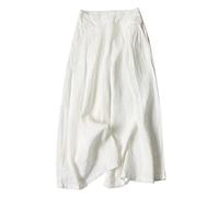Jupe Pantalon Femme Fluide Eté Sarouel Jupe Culotte Taille Elastique Pantalon Ample Large Blanc Étiquette XL 38
