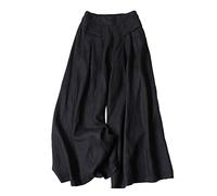 Jupe Pantalon Femme Fluide Eté Sarouel Jupe Culotte Taille Elastique Pantalon Ample Large Noir Étiquette XL 38