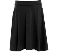Jupe patineuse mi-longue à taille élastique pour femme Longueur genou, Noir , 50-52