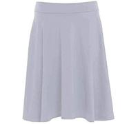 Jupe patineuse midi évasée unie douce et extensible pour femmes à taille élastique longueur genou Full FLA Swing, gris clair, 48
