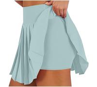 Jupe patineuse plissée taille haute avec short pour femme, jupe courte de tennis, école, jupe basique polyvalente, jupe trapèze, mini jupe patineuse extensible, jupe athlétique, de golf, jupe évasée