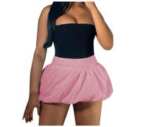 Jupe patineuse pour femme - Micro jupe courte - Taille haute - Tutu - Pour boîte de nuit - Streetwear - Sexy - Clubwear - Jupe d'été bouffante - Tutu - Jupe de loisirs - Jupe à bulles, Rose, L