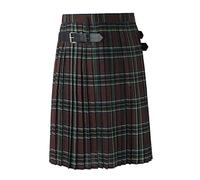 Jupe plissée classique à carreaux écossais - Robe vintage plissée - Point contrasté médiéval - Jupe plissée traditionnelle écossaise, marron, S