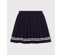 Jupe plissée courte enfant en maille de coton unie Petit Bateau - bleu - Taille 5 ans 5A bleu marine