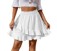 Jupe plissée courte noire pour femme : jupe plissée pour femme bleu midi jupe portefeuille volants ourlet jupe en tulle asymétrique ourlet jupe midi taille haute jupe d'été légère aérée jupe de tennis