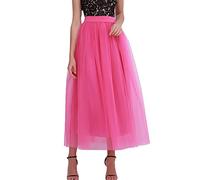 Jupe plissée en tulle pour femme avec empiècements en maille - Élégante jupe élégante pour les occasions festives et les événements spéciaux, i, taille unique