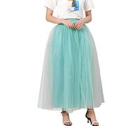 Jupe plissée en tulle pour femme avec empiècements en maille - Élégante jupe élégante pour les occasions festives et les événements spéciaux, h, taille unique