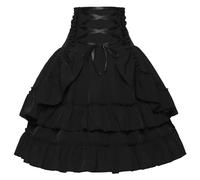 Jupe Plissée Femme Halloween, Jupe Courte Femme À Volants À Lacets Croisée Décoration Taille Ventre Haute Motifs Street Fashion Sexy Moulante Gothique Taille Renaissance Halloween Carnaval Princesse