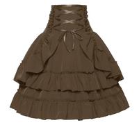 Jupe Plissée Femme Halloween, Jupe Courte Femme À Volants À Lacets Croisée Décoration Taille Ventre Haute Motifs Street Fashion Sexy Moulante Gothique Taille Renaissance Halloween Carnaval Princesse