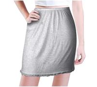 Jupe Plissee Femme Midi Courte Nuisette sous-VêTements éLastique Jupon à Bretelles en Dentelle