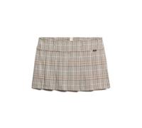 Superdry Low Rise Pleated Short Skirt Beige M Femme