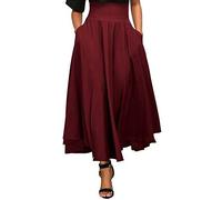 Jupe Plissée Femme Taille Haute- Jupe Longue Fluide Décontracté Coupe Ample Couleur Unie Chic Et Élégants De Tous Les Jours Confortable Passe-Partout Style Tempérament Streetwear Skirts