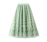 Jupe Plissee Femme Taille Haute- Jupe Mi Longue Femme en Tulle-Jupe Tutu Chic Et éLéGante à Volants Couleur Unie Multi Couché De Mardi Gras Carnaval Pas Cher Cocktail Parties Halloween Jupes