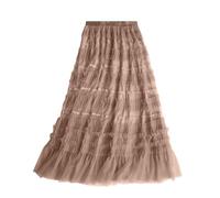 Jupe PlisséE Femme Tutu Danse Classique Longue TrapèZe en Maille IdéAle pour Le Printemps Et L'éTé Taille Haute Couleur Unie à Volants