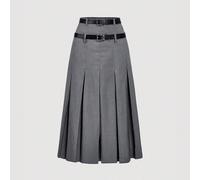 Jupe plissée grise élégante pour femmes, pour soirée, Nouvel An, jupe scintillante, bureau, travail, tenues de femmes pour le Nouvel An, tenue du Nouvel An, décontracté chic, style old money, académiq