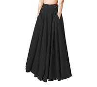 Jupe plissée longue et décontractée pour femme - Taille élastique - Grande taille