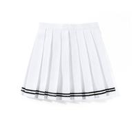 Jupe plissée noire décontractée longueur genou pour femme avec design bloc de couleur pour la vie quotidienne, le travail, l'étude, la danse de fête. Mini jupe polyvalente en lignes A pour le