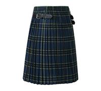 Jupe plissée traditionnelle écossaise Highland pour homme - Kilt classique à carreaux - Jupe médiévale à contraste cousu - Jupe écossaise traditionnelle, bleu, M
