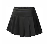 Jupe plissée trapèze pour filles avec doublure pour adolescentes, été, 2 en 1, jupe-short de course fluide pour enfants, coupe droite, couleur unie, vêtements tendance et légers, Noir , 12-13 ans